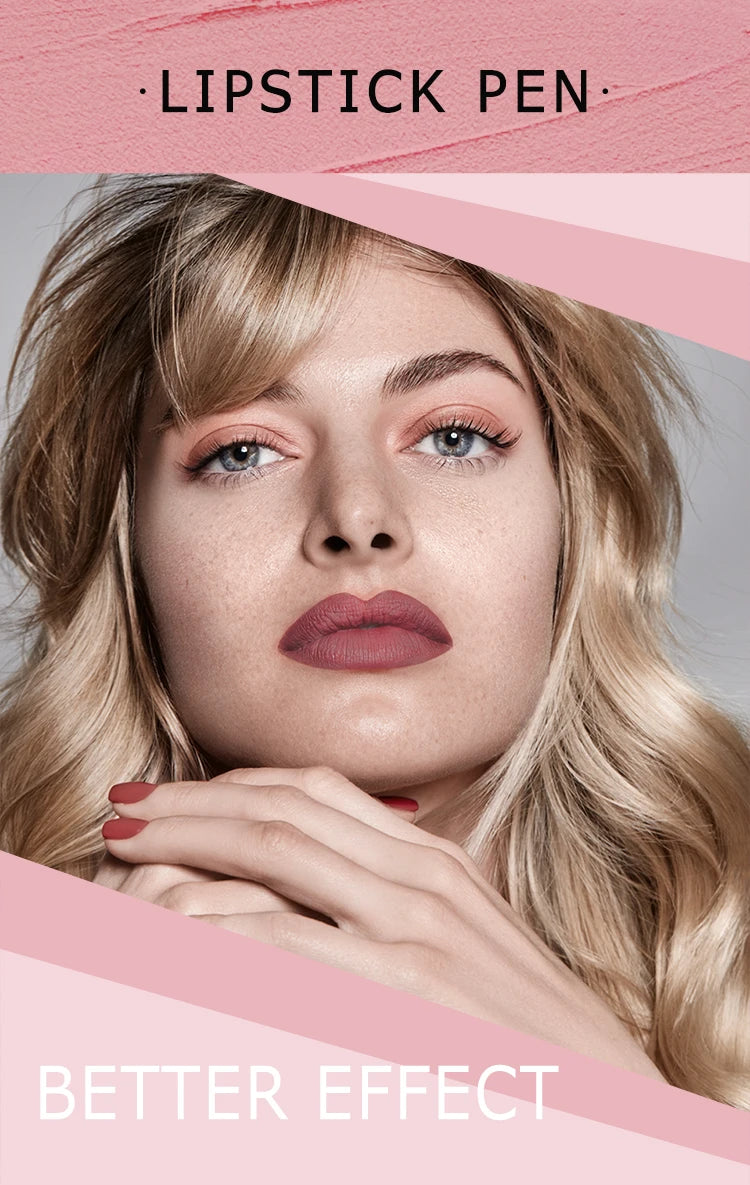 12-Color Matte Lip Pencil Set.