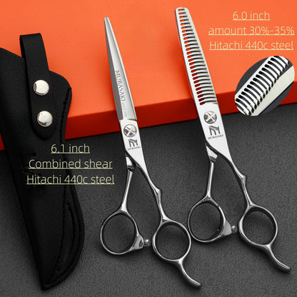 MURASAKI 6.0 inchhair thinning scissors，Professional Barber Accessories，Made by Hitachi 440C Steel，High-end Hair Cutting Tools