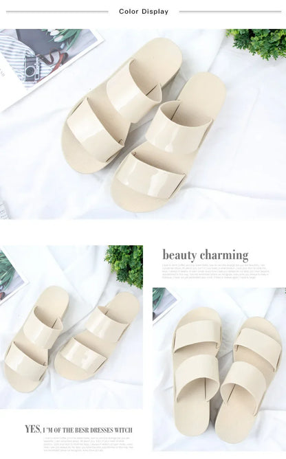 Korean Style Summer Roma Sandals With Thick Bottom And Soft Sole Simple Mom Shoes Jelly Beach Slippers Casual Women's Shoes