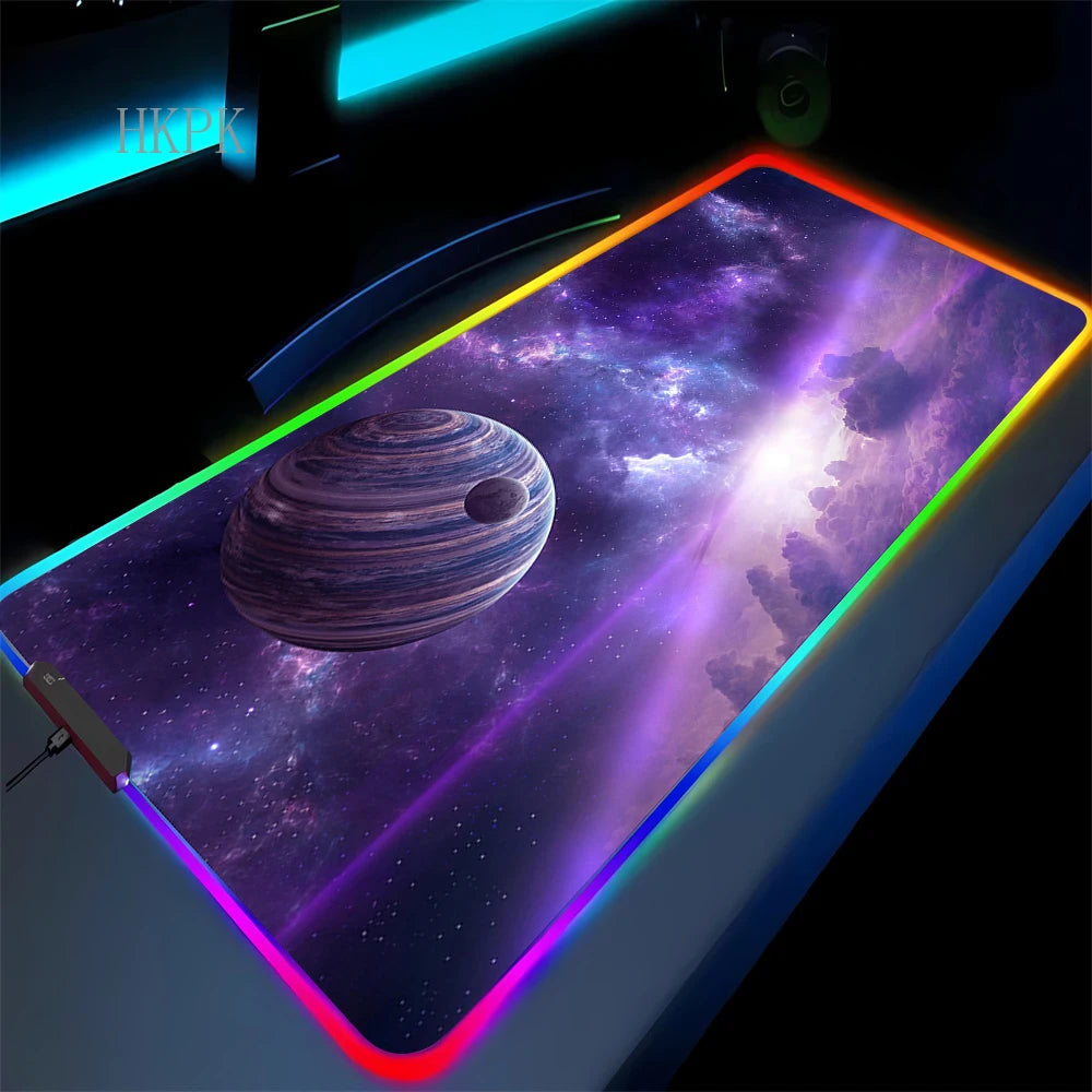 RGB Galaxy Milky Way Mouse Pad XXL 90X40 Carpet PC Gamer Computer Keyboard Desk Mat Anti-slip Mousepad Gaming Led Backlight Mats