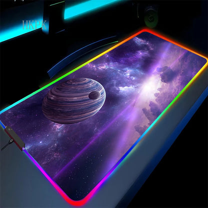RGB Galaxy Milky Way Mouse Pad XXL 90X40 Carpet PC Gamer Computer Keyboard Desk Mat Anti-slip Mousepad Gaming Led Backlight Mats