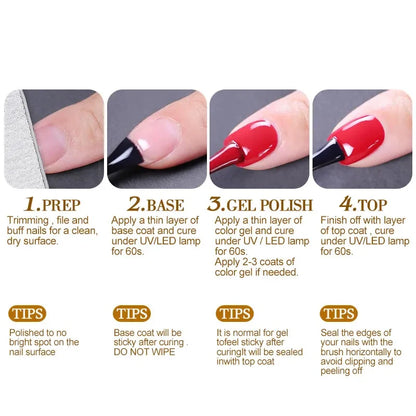 Clou Beaute 20pcs TPO & HEMA FREE Nail Gel Polish Set Red Pink Nude UV LED Soak Off Polish Gel Nail Semi Permanent Nail Varnish