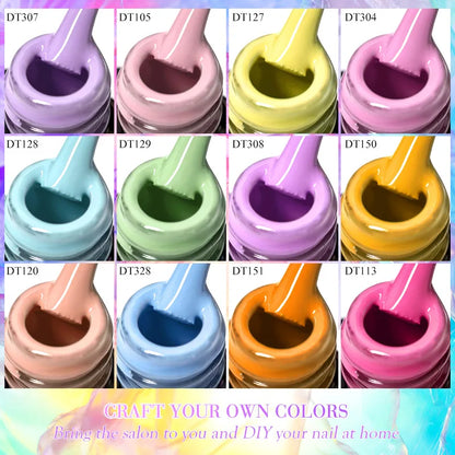 MEET ACROSS 6Pcs/Set Gel Nail Polish Set Nude Pink Semi Permanent Nail Polish Set Kit UV LED Base Top Coat Nail Art For Manicure