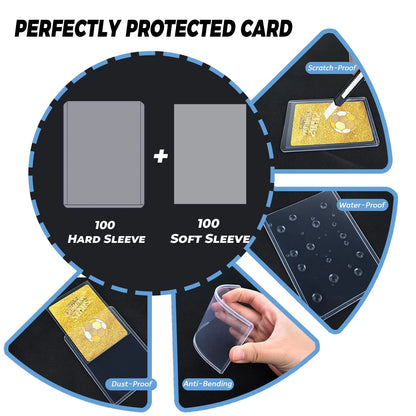 100-600pcs Card Sleeves Hard Soft Card Holder Covered With Protective Filmclear Trading Protectors For Pokmone Football Gamecard