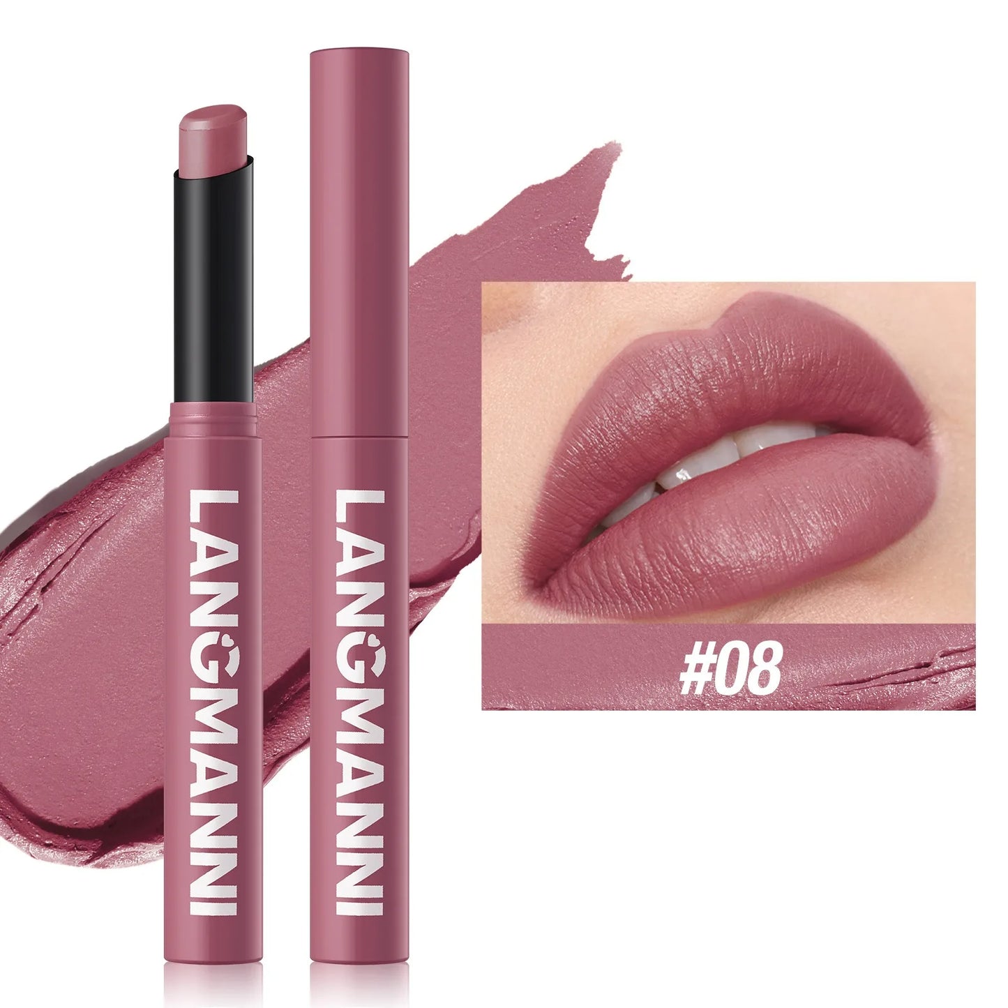 12 Color Matte Lipstick Pencil Waterproof Long Lasting Non-Stick Cup Lip Stain Tint Cosmetic Nude Lipstick Pen Makeup Maquillage