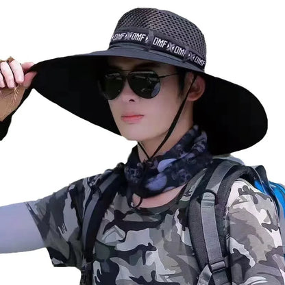 Summer Large Sun Hat Men Women Breathable Fishing Caps Sun UV Protection Mesh Fisherman Hat Hiking Outdoor Beach Cap