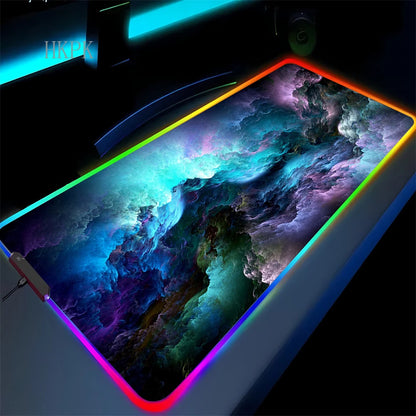 RGB Galaxy Milky Way Mouse Pad XXL 90X40 Carpet PC Gamer Computer Keyboard Desk Mat Anti-slip Mousepad Gaming Led Backlight Mats