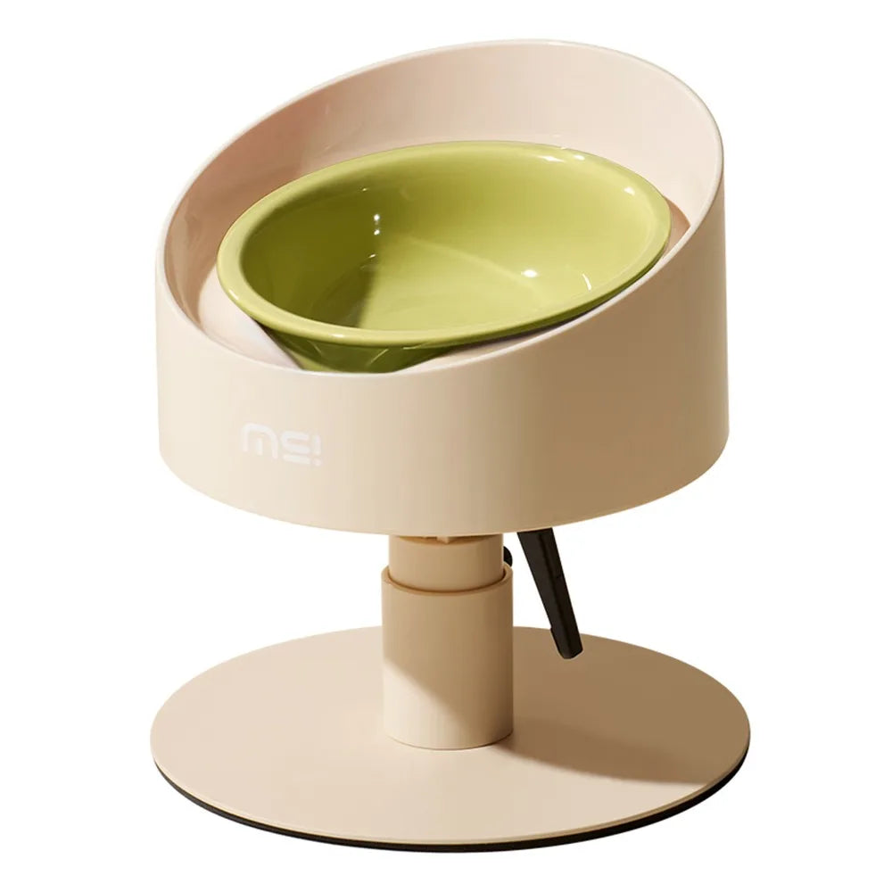 Cat Food Bowl Adjustable Cat Ceramic Bowl Non-Slip Flower Shaped Pet Water Bowl Neck Protection Anti Vomiting Bowl Pet Supplies
