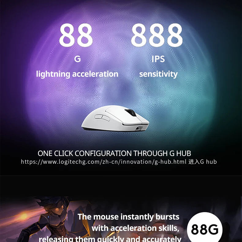 Logitech PRO X SUPERLIGHT 2SE/G304/M330 Dedicated gaming mouse,durable and drop-resistant,suitable for PUBG,LOL,and general use
