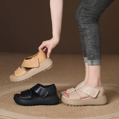 Women's Soft Muffin Sandals Breathable Retro Roman Sandals Thick Bottom Roman Women's Sandals