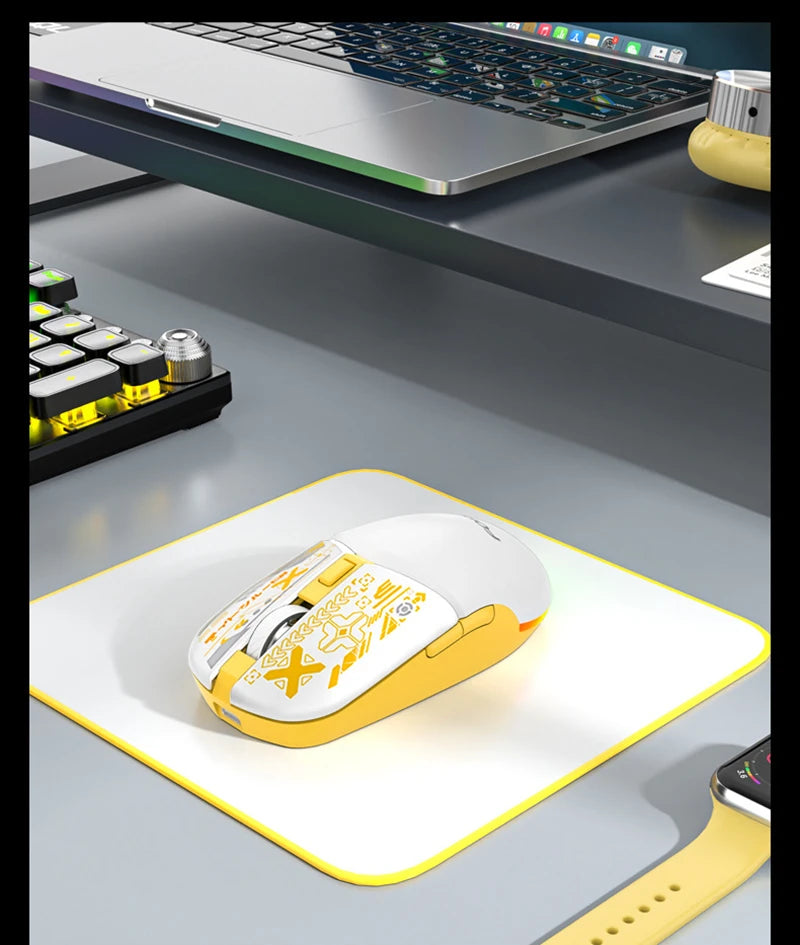 Stylish Lightweight Tri-Mode Bluetooth Wireless Mouse Rechargeable Silent Mouse Low Latency for Gaming Esports Office Work