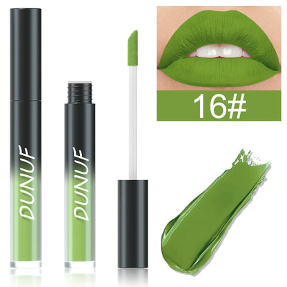 DUNUF 32 Color Matte Liquid Lipstick: Bold Pigment Non-Stick Lip Glaze