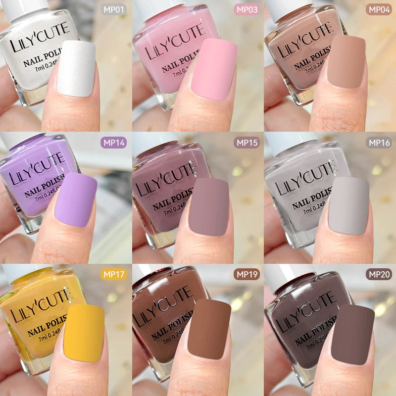LILYCUTE 7ml Matte Nail Polish - 28 Autumn Colors