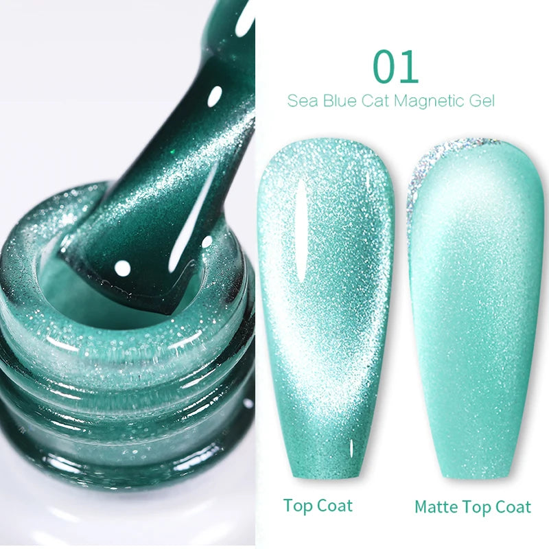 BORN PRETTY Sparkling Glass Bead Cat Magnetic Gel Nail Polish Flash White Spar Red Color Semi Permanent Soak Off UV Gel Varnish