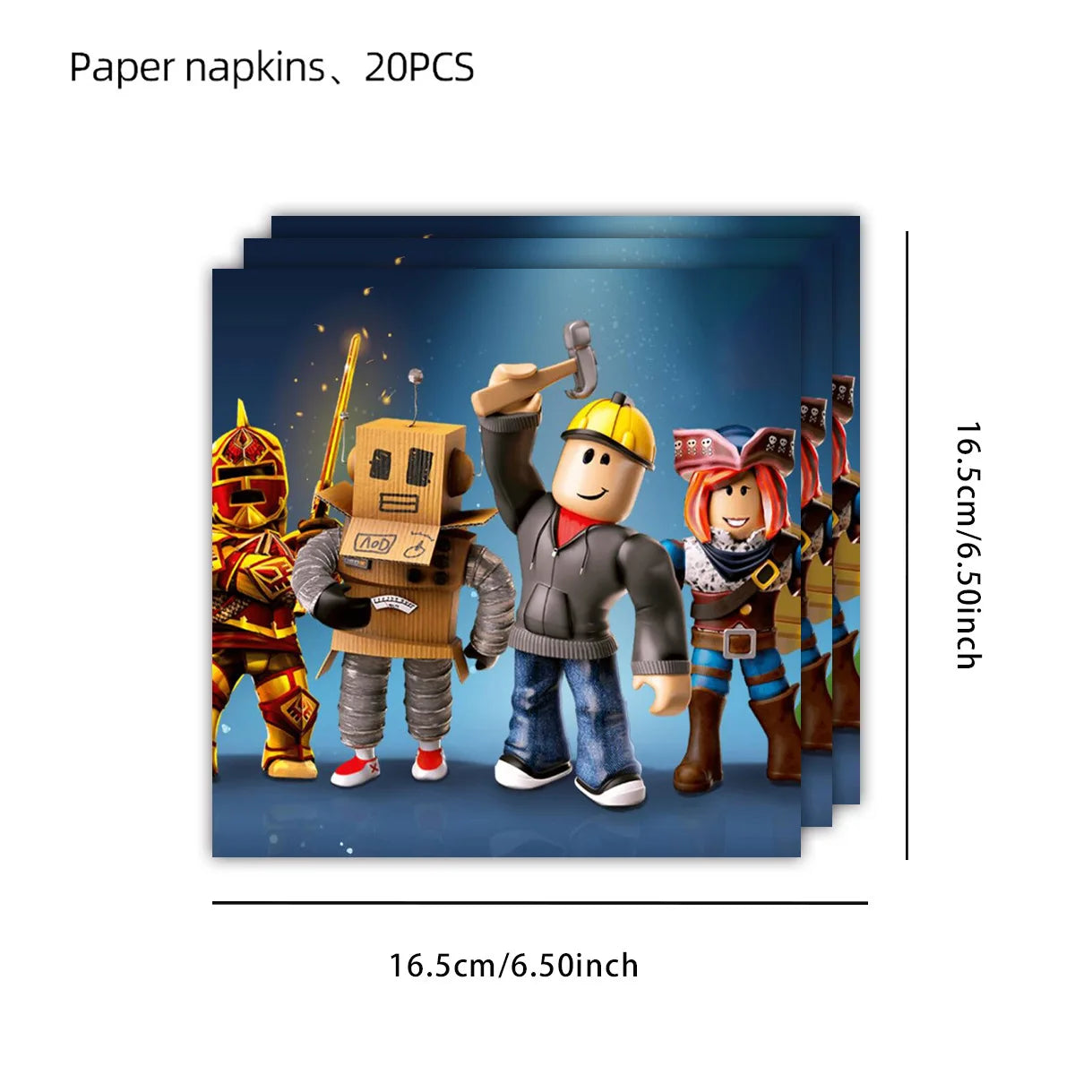 Hot Roblox Disposable Tableware Tableware Set Tablecloth Napkins Candy Box Gift Bag Kids Birthday Party Supplies Gifts