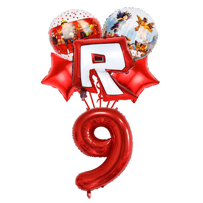 Robot Boy Happy Birthday Decoration Tableware Set Roblox Paper Tablecloth Plate Cup Cake Balloon Baby Shower Game Party Supplies