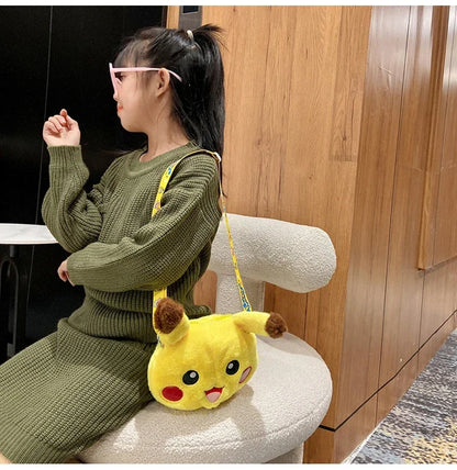 Pokemon Cute Plush Crossbody Bag Anime Figure Messenger Bag Large Capacity Storage Bag Cartoon Cosplay Birthday Party Gift