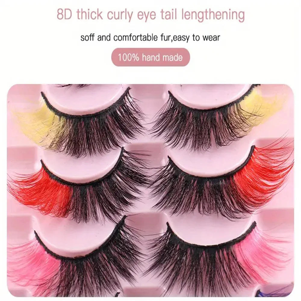 8 pairs of Colorful High-Quality Faux Eyelashes,Individual Lashes Creating a Different Personality for You lash extensions