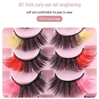 8 pairs of Colorful High-Quality Faux Eyelashes,Individual Lashes Creating a Different Personality for You lash extensions