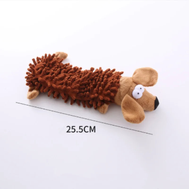 Durable Pet Dog Plush Toy for Small Breeds - Animal Shape Squeaky Chew Cleaning Toy for Chihuahua Yorkshire Bichon Puppies