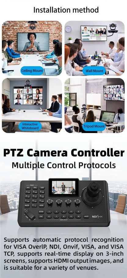 4K PTZ Video Conference Camera Kit with 20X Zoom & NDI
