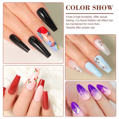 LIMEGIRL 24PCS Gel Nail Polish kit with Nail Art Diamond Powder UV  Soak Base Coat Gel for Nail Art DIY Design Gel Varnish Kit