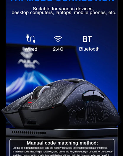 AULA SC620 Wireless Gaming Mouse, Lightweight Design, Multiple Lighting Effects, Customizable Fire Button, Optical Movement Dete
