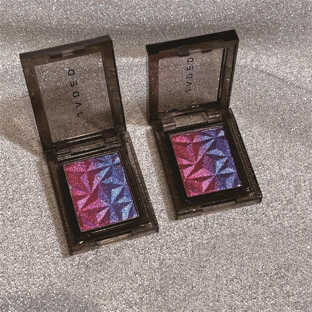 Chameleon Gradient Eyeshadow Palette Glitter Smokey Silver Blue Highlighter Metallic Pearlescent Eyes Makeup Lasting Brightening
