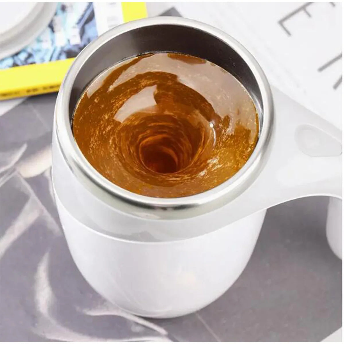 1 automatic mixing cup magnetic coffee cup (battery not included, self equipped), waterproof automatic mixing cup, suitable for