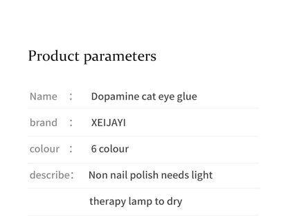 XEIJAYI 15ml 6pcs cat eye Gel Nail Polish set,Sparkling Translucent Effect for Salon, 5Colors cat Eye with Black color Quality