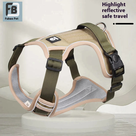 Anti-Pull Reflective Dog Harness with Multi-Point Adjustment No Pull Pet Vest for Pet Dogs Chew Proof and Durable
