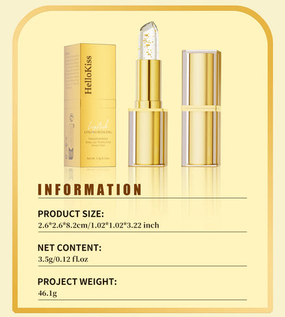 Temperature Color Changing Women Flower Lipstick Transparent Waterproof Moisturizing Crystal Jelly Pearlescent Lip Balm Cosmetic