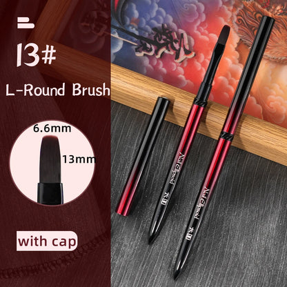 New 1/13pcs Nail Art Brush Set Black Red Metal Handle Acrylic UV Gel Polish Crystal Acrylic Nail Drawing Tools High Quality