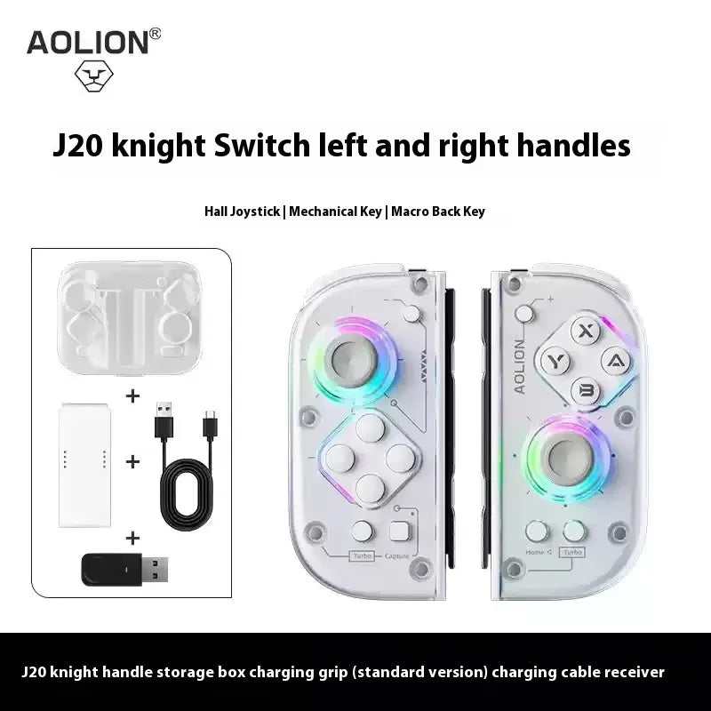 Aolion J20 Knight Wireless Gamepad with Left And Right Switch Hall Joystick Motion Sensing Custom For NS Joycon Game Accessories