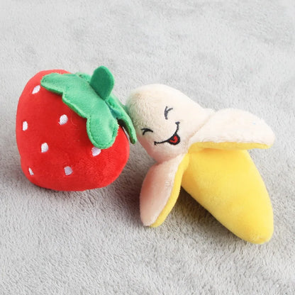 5/10pcs Pet Chew Toy with Squeaking Plush Toys, Small Chili and Eggplant Shapes, Dog Interactive Toys To Bite, Pet Gifts
