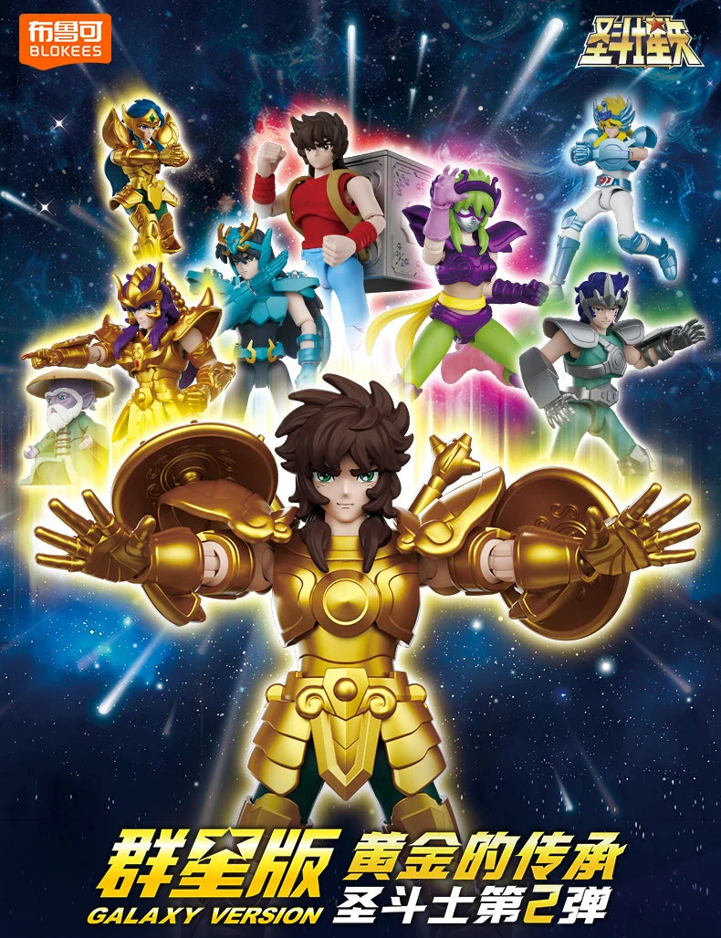 Original Blokees Saint Seiya Galaxy V1V2V03V4 Athena Aries Mu Aiolia Aldebaran Kiki Shiryu Lionet Ban FigureChildren ToysGift