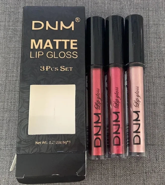 3 Colors/set Matte Velvet Lip Gloss Non-Stick Cup Waterproof Long-lasting Liquid Lipstick Cosmetic Keep 24 Hours Fashion Makeup