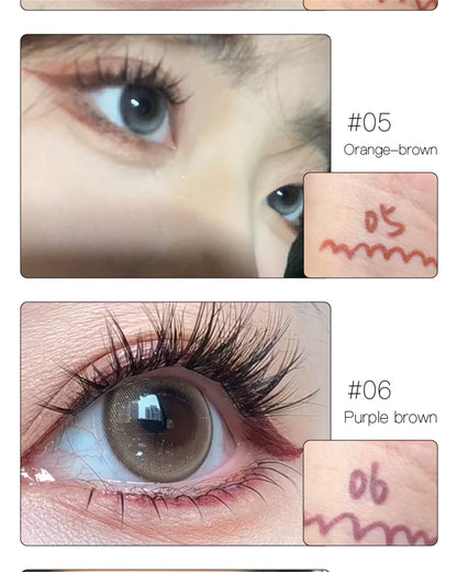 12 Colors Eyeliner Pencil Waterproof Long-lasting Orange Black Brown Easy Wearing Eyeshadow Contour Stick Lying silkworm Makeup