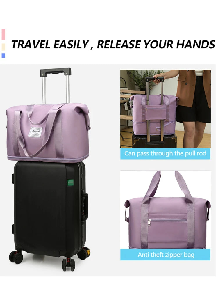UNIXINU Carry On Travel Duffle Bag Nylon Waterproof Sports Gym Tote Bags for Women Large Capacity Storage Luggage Handbag