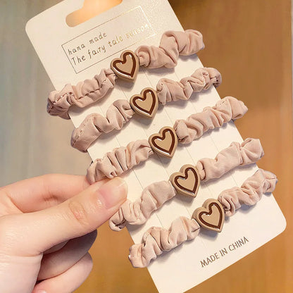 Korean Heart Hair Ties.
