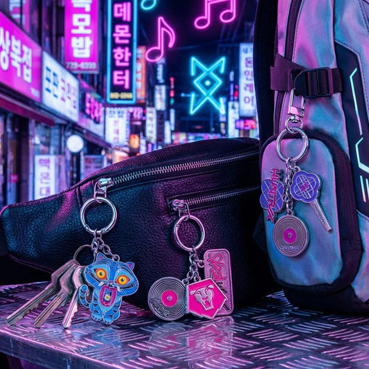 1PC Kpop Demon Hunters Officially Licensed 3D Figurine Bag Clip Anime Figure Keychain Collector Kering Backpack Decor Gift