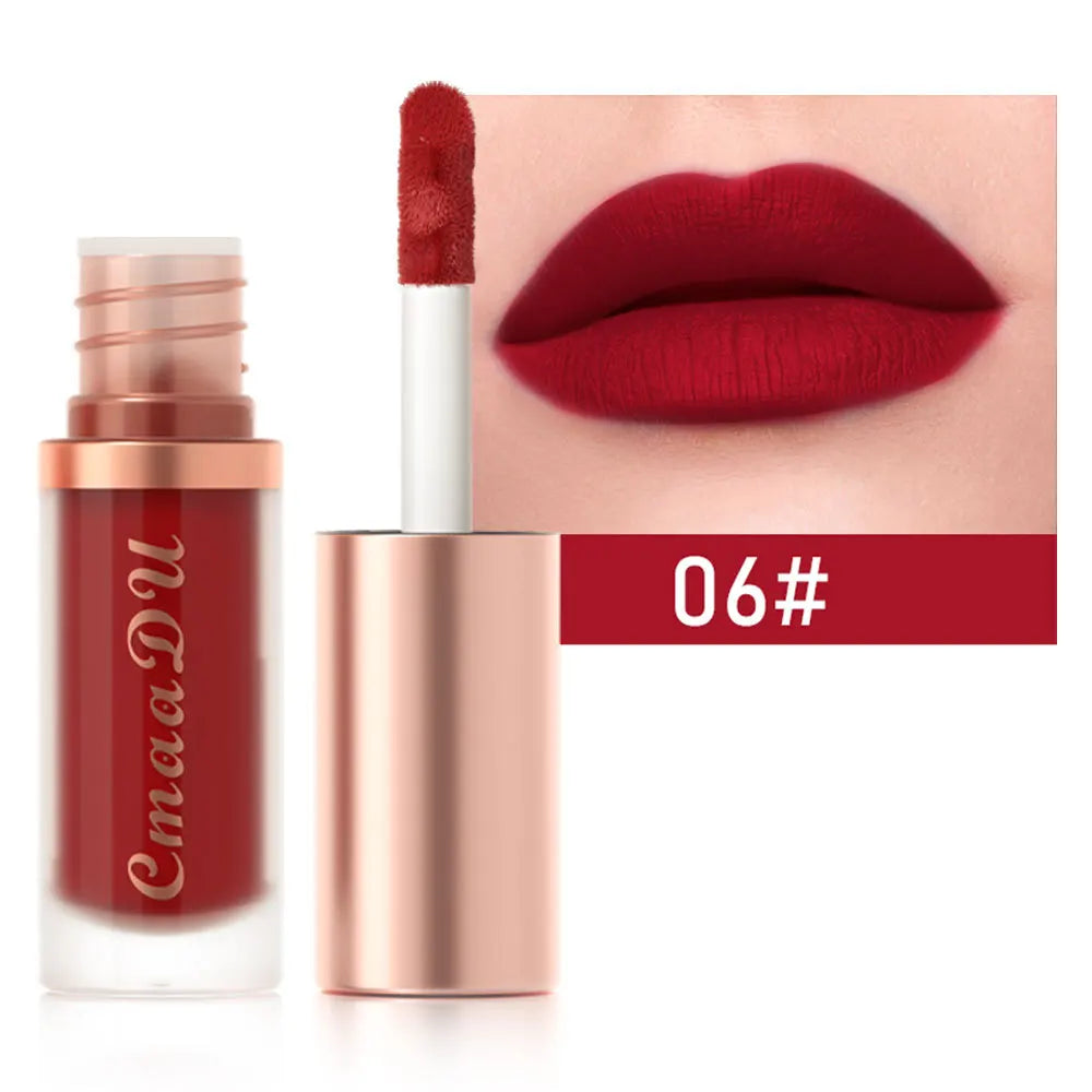 CmaaDu Waterproof Matte Velvet Lip Glaze: Long-Lasting Non-Stick Liquid Lipstick