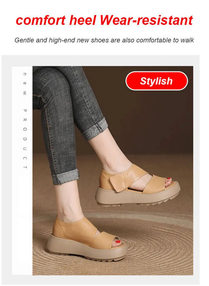 Women's Soft Muffin Sandals Breathable Retro Roman Sandals Thick Bottom Roman Women's Sandals