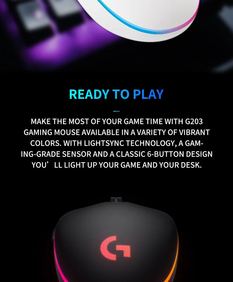 Logitech G102 Lightsync Gaming Mouse with 1ms Response Time for Esports Gamers