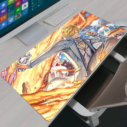 Mouse Pad Notbook Gamer Large Keyboard NonSlip Rubber Computer Carpet Desk Mat PC Gamer One Piece Sanji MousePad Youth Gifts