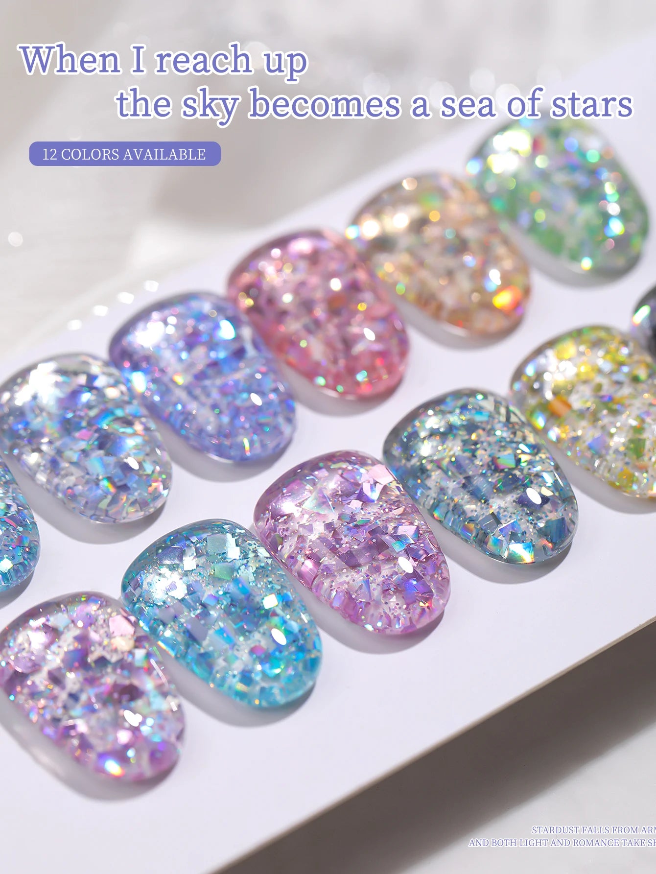2025 new popular 12-color glittering diamond sequins nail gel, high saturation gloss long-lasting for nail art DIY