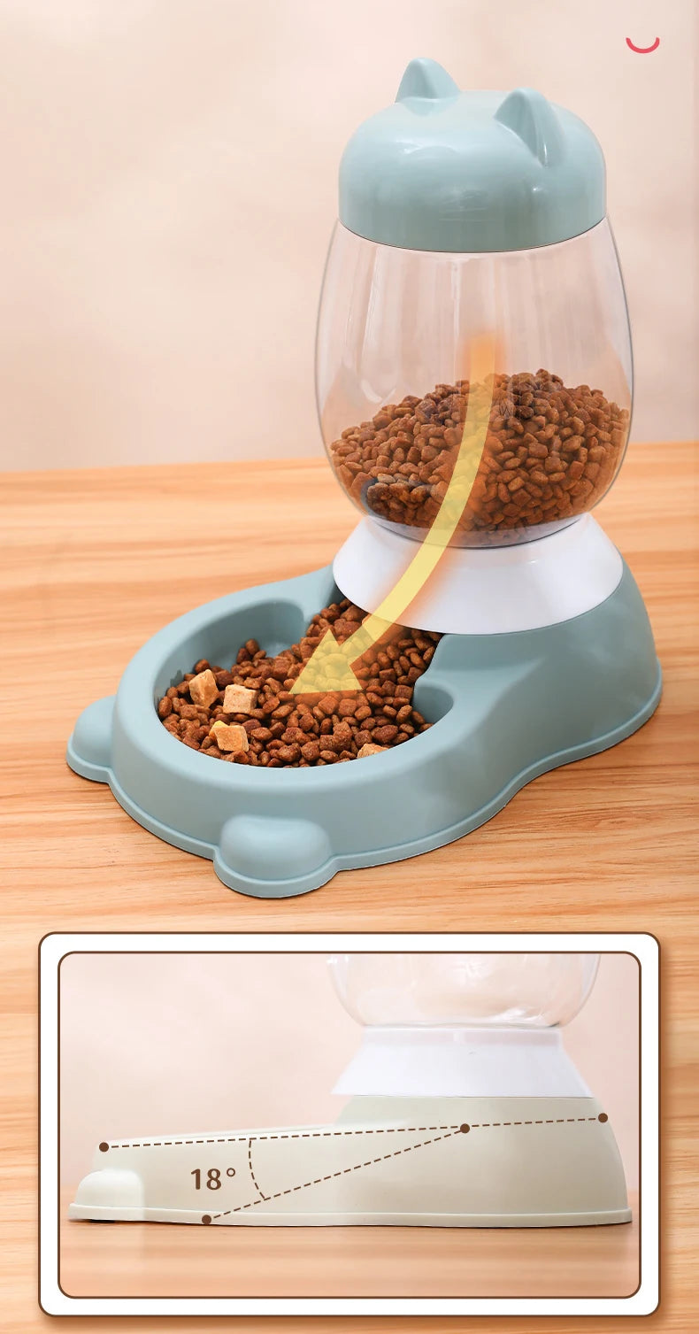 HOOPET 2025 New Cat Bowl 3 Colors Pet Automatic Feeder Dog Drinking Bowl Dispenser for Puppy Cat Food Water Bowl Pet Accessaries