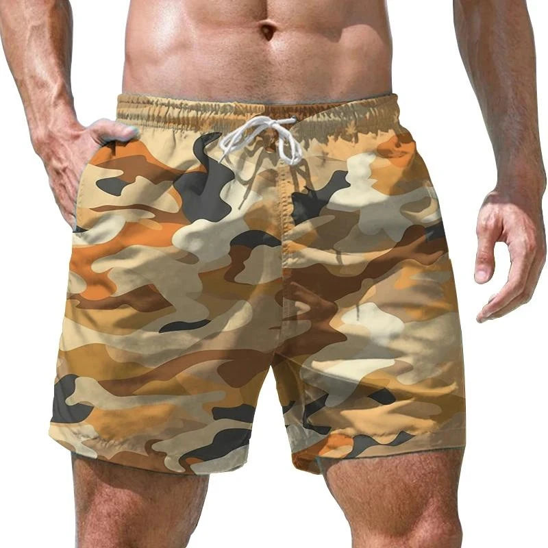 Camouflage Military Beach Shorts Men 3D Print Army Veteran Board Shorts Quick Dry Swimsuit Swim Trunks Cool Soldiers Ice Shorts