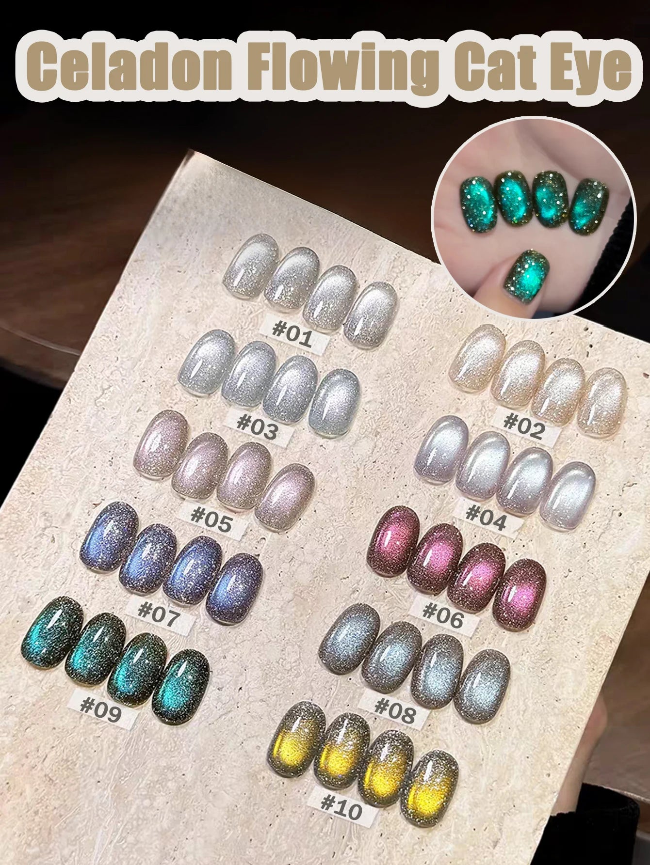 ZH Super Bright 12 Constellations Cat Eye Gel Nail Polish 2025 New Autumn Winter Whitening Glass Bead Nail Art Nail Supplies