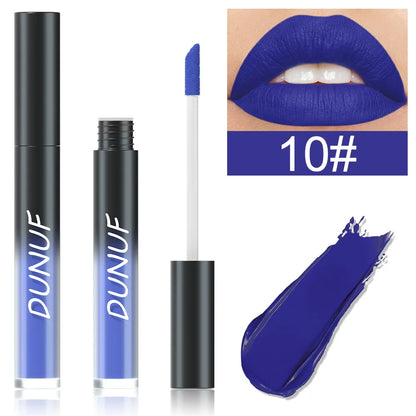 DUNUF 32 Color Matte Liquid Lipstick: Bold Pigment Non-Stick Lip Glaze